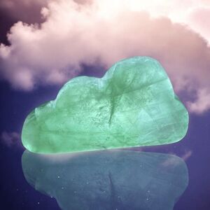 Green Fluorite Crystals Cloud Carving  (#1)‎